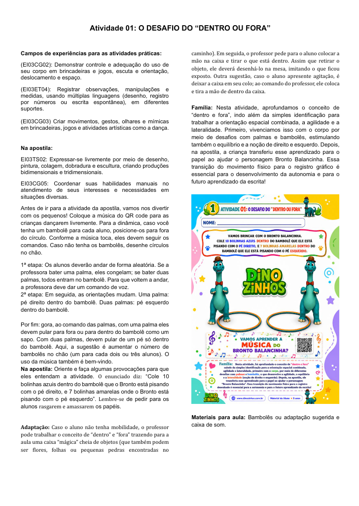 Caderno professor 05 anos - Atividade 1